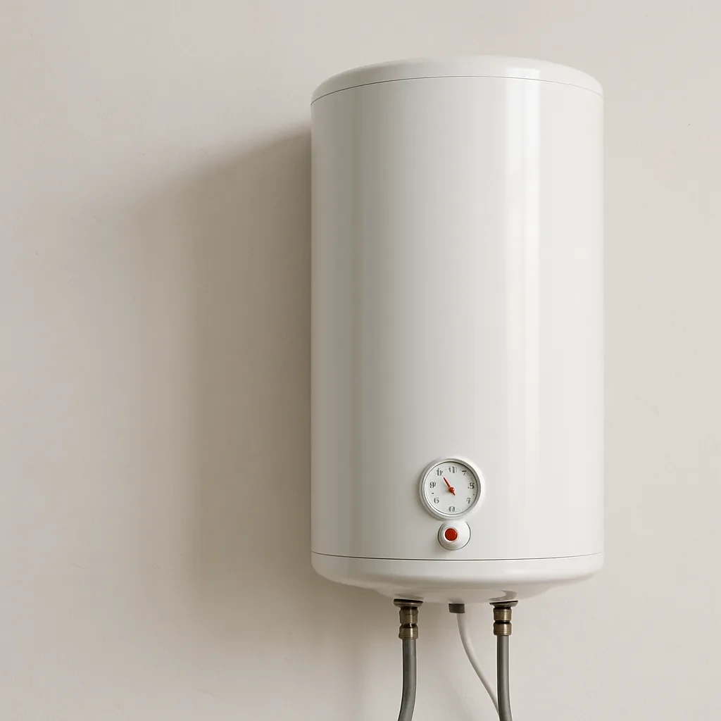 Calentador eléctrico en una vivienda durante una intervención de reparación