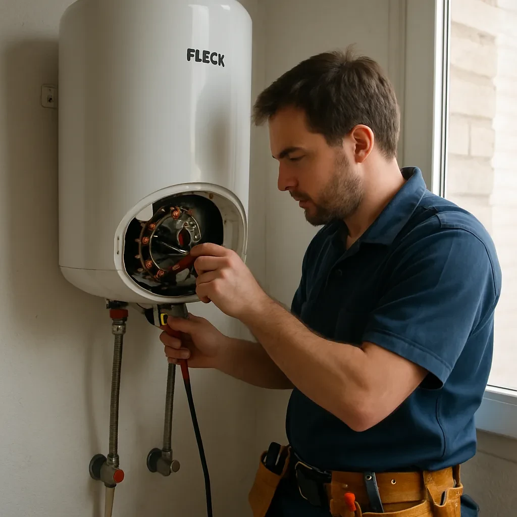 Termo eléctrico instalado en una vivienda durante una reparación